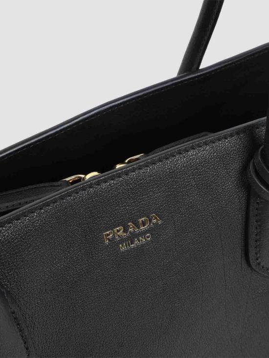 26FW 프라다 미디움 레더 토트백 1BG600VOOO2HFQF0002 Black - PRADA