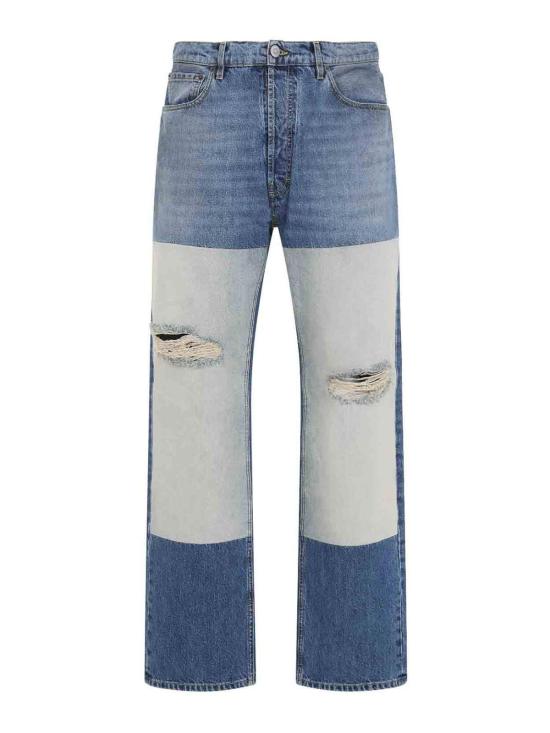 25FW 마르지엘라 패치드 패널 스트레이트 진 S67LA0047M30066961 Medium Wash