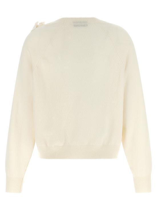 26FW 알베르타 페레티 스웨터 자수 꽃무늬 스웨터, 스웨터 및 가디건, 흰색 - ALBERTA FERRETTI