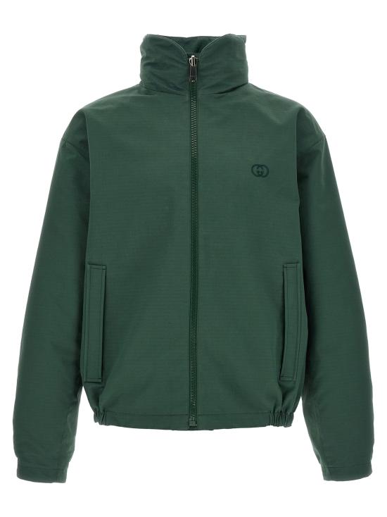 26SS 구찌 패딩 양면 립스톱 코튼  재킷 (녹색) - GUCCI