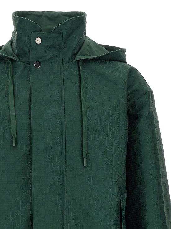 26SS 구찌 패딩 양면 립스톱 코튼  재킷 (녹색) - GUCCI