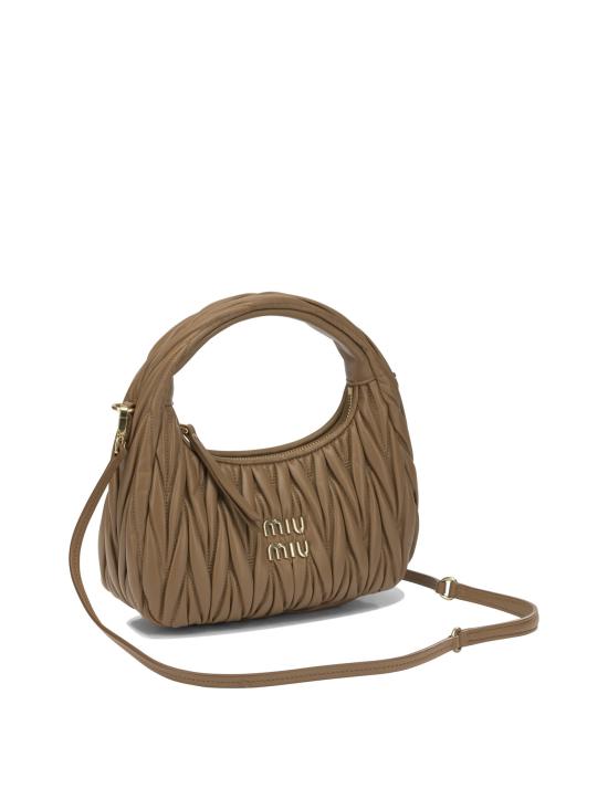 26FW 미우미우 완더 마테라쎄 나파 레더 호보 백 5BC125AN88F098L V OOY Brown - MIU MIU