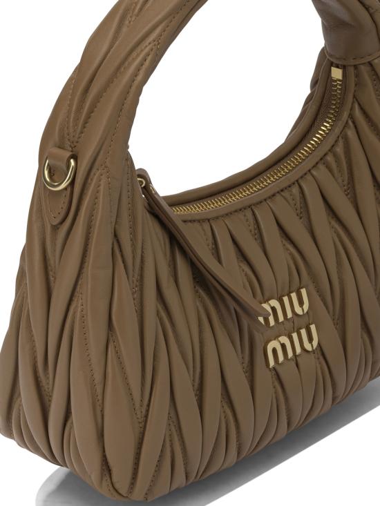 26FW 미우미우 완더 마테라쎄 나파 레더 호보 백 5BC125AN88F098L V OOY Brown - MIU MIU