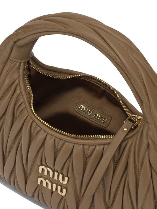26FW 미우미우 완더 마테라쎄 나파 레더 호보 백 5BC125AN88F098L V OOY Brown - MIU MIU