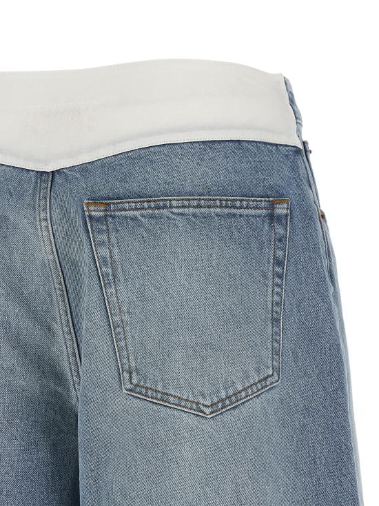 26FW MM6 메종마르지엘라 데님 숏팬츠 화이트 까레 버뮤다 쇼츠 버뮤다 앤 쇼츠 라이트 블루 - MM6 MAISON MARGIELA