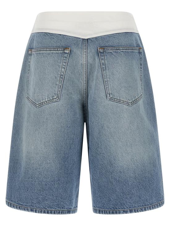 26FW MM6 메종마르지엘라 데님 숏팬츠 화이트 까레 버뮤다 쇼츠 버뮤다 앤 쇼츠 라이트 블루 - MM6 MAISON MARGIELA