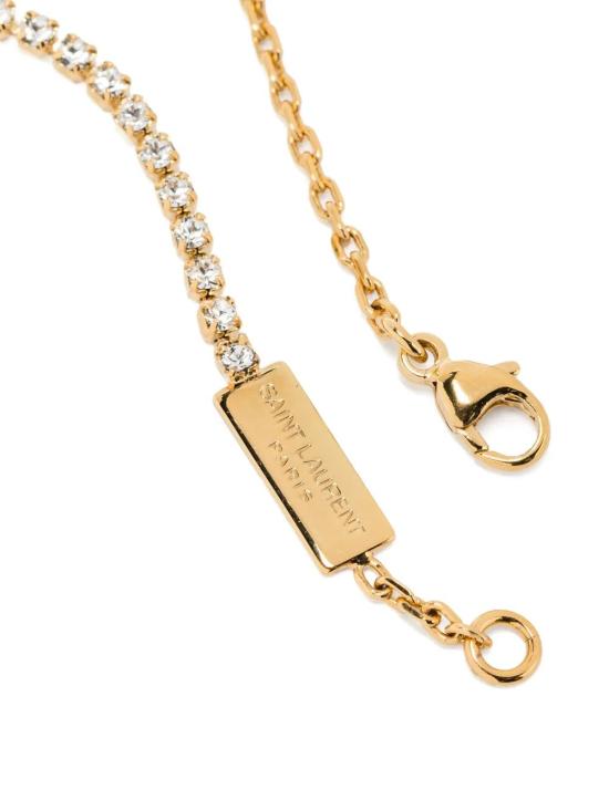26FW 생로랑 메탈 앤 라인스톤 오피움 참 브레이슬릿 712345 Y1526 8066 DORE CRYSTAL - SAINT LAURENT