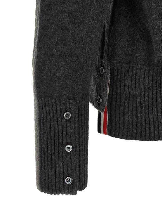 26FW 톰브라운 가디건 2-in-1 트롱프뢰유 카디건 스웨터 및 카디건 그레이 - THOM BROWNE