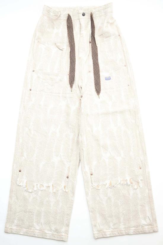  캐피탈 스트레이트 팬츠 Kapital 12oz Magpie 데님 무릎 길이 편안한 배기 팬츠