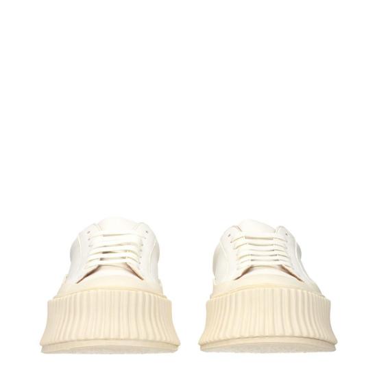  질샌더 스니커즈 질 샌더 가죽 플랫폼  화이트 - JIL SANDER