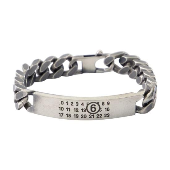  MM6 메종마르지엘라 팔찌 MM6 메종 마르지엘라 미니멀 로고 ID 태그 브레이슬릿 - MM6 MAISON MARGIELA