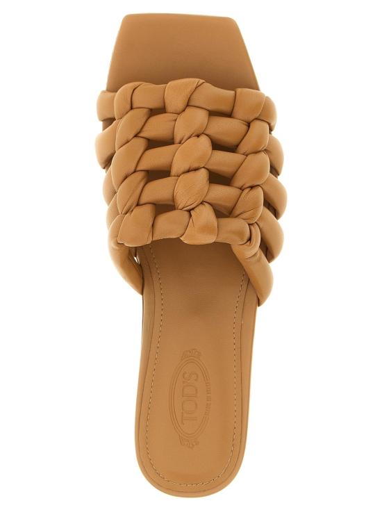  토즈 뮬/슬리퍼 램스킨 슬라이드 슈즈 브라운 - TODS