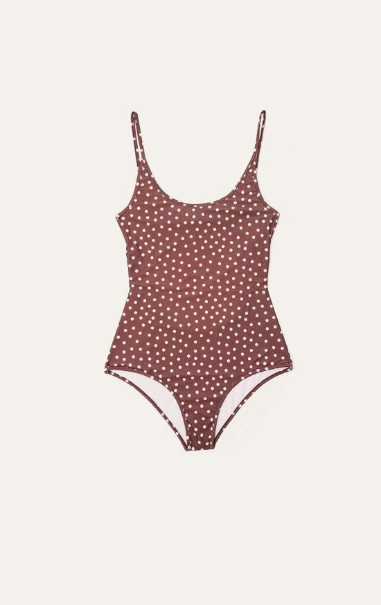  Bellini Bikini 원피스 수영복 벨리니 비키니 사오나  브라운/화이트 도트 무늬