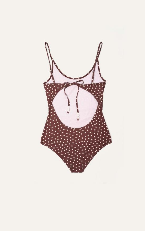  Bellini Bikini 원피스 수영복 벨리니 비키니 사오나  브라운/화이트 도트 무늬 - OTHER BRANDS