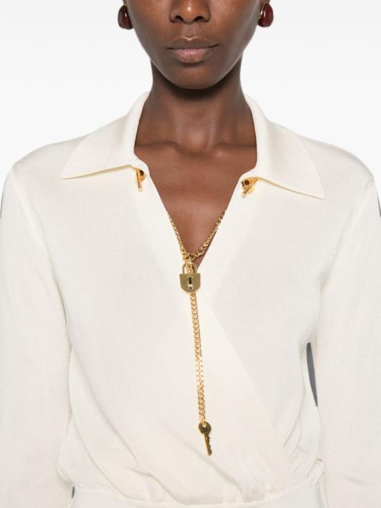 26FW 엘리자베타프랜치 미디 원피스 AM19S66E2 193 Bianco - ELISABETTA FRANCHI