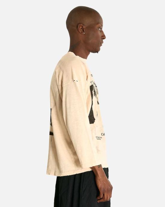  앙팡리쉬데프리메 긴팔 티셔츠 Enfants Riches Deprimes One Class Act Hockey Jersey Dirty White - ENFANTS RICHES DEPRIMES