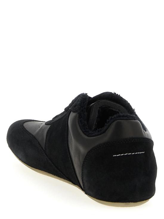  MM6 메종마르지엘라 스니커즈 MM6 메종 마르지엘라 아나토믹 카프스킨 애슬레틱  블랙 - MM6 MAISON MARGIELA