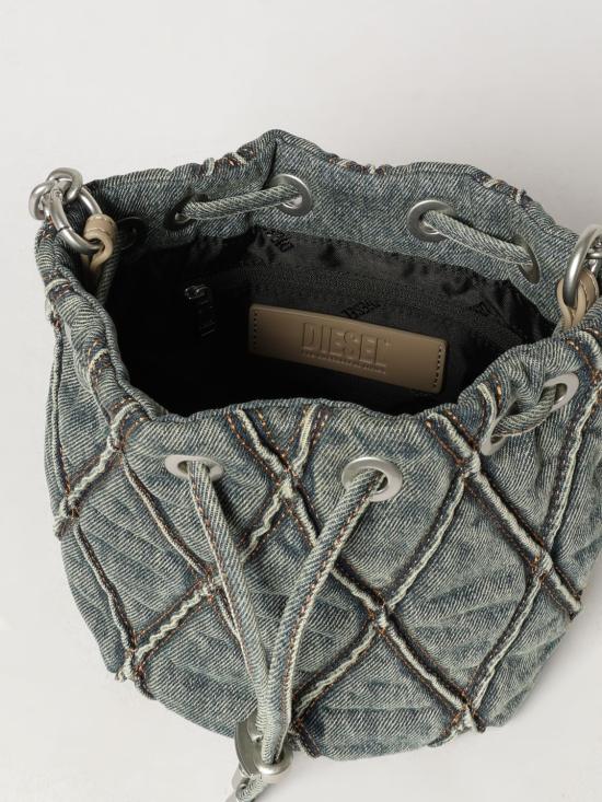 26SS 디젤 참-D S-미니 아가일 퀼티드 데님 버킷백 X10346P5570 HA001 Denim - DIESEL