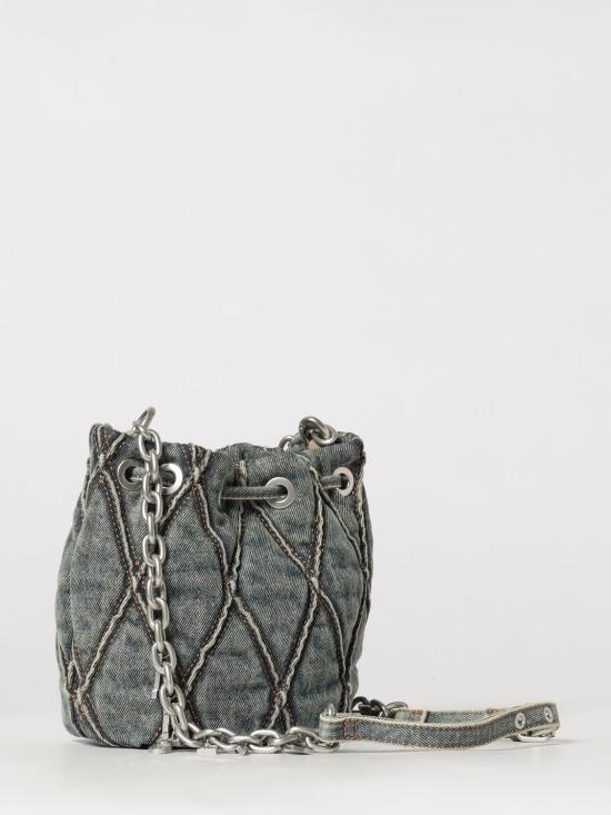 26SS 디젤 참-D S-미니 아가일 퀼티드 데님 버킷백 X10346P5570 HA001 Denim - DIESEL