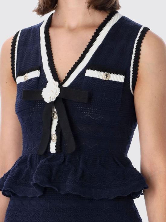 26FW 셀프 포트레이트 롱 원피스 PF26075SN Navy - SELF PORTRAIT