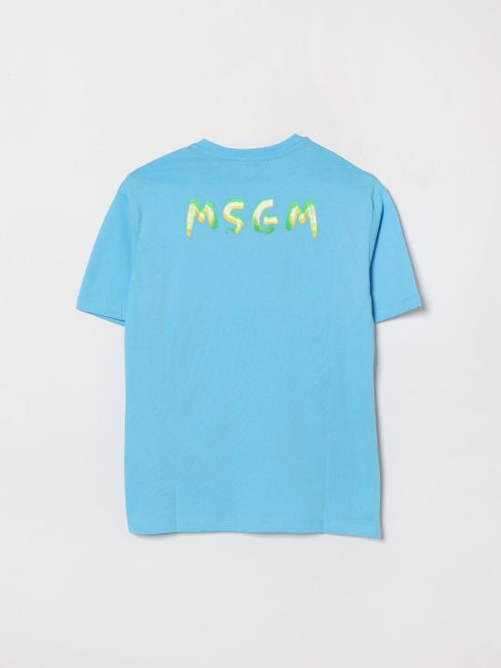 26SS [키즈] 엠에스지엠 티셔츠 S6MSJUTH003 MS073 Gnawed Blue - MSGM