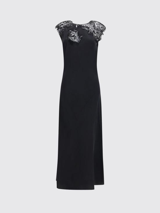 26SS 살바토레 페라가모 롱 원피스 785506 001 Black - SALVATORE FERRAGAMO