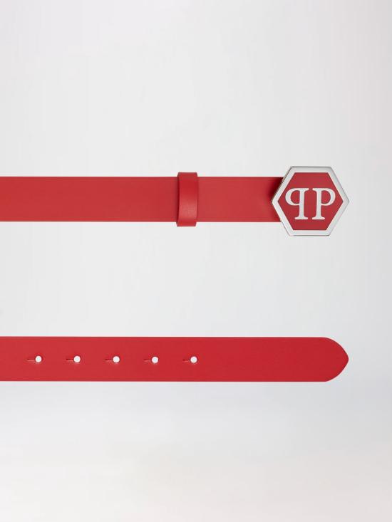 26SS 필립 플레인 레귤러 벨트 FAAAWVA0370PLE010N 1391 Red - PHILIPP PLEIN