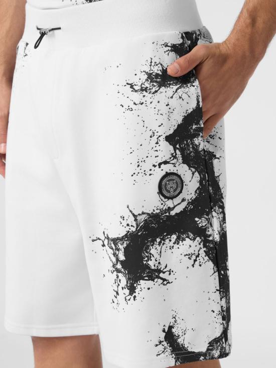 26SS 플레인스포츠 숏팬츠 UAECMJT2688STE003N 01 White - PLEIN SPORT