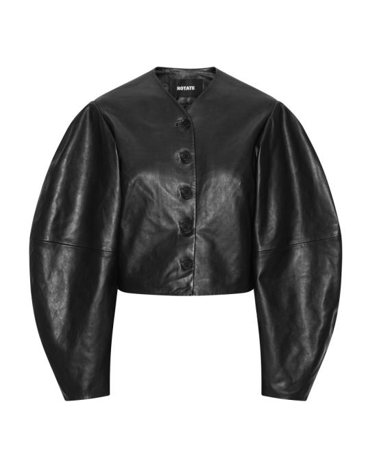 26FW 로테이트 가죽 자켓 4997562 Black