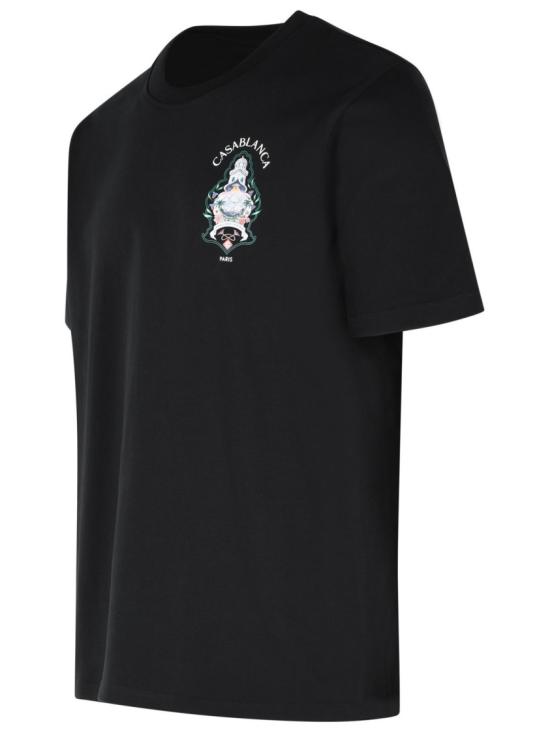 26FW 카사블랑카 반팔 티셔츠 M PF26 JTS 001 02 BLACK JERSEY HOTEL EMBLEM - CASABLANCA