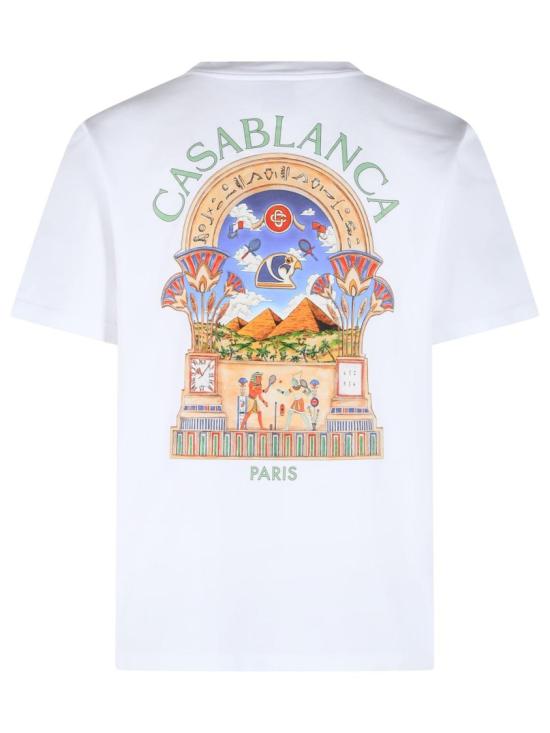 26FW 카사블랑카 반팔 티셔츠 M PF26 JTS 001 08 WHITE JERSEY EGYPTIAN ARCH - CASABLANCA