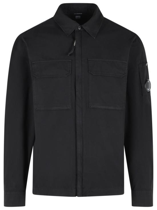 26SS 씨피 컴퍼니 오가닉 개버딘 지퍼 렌즈 오버셔츠 20CMOS156A 110143G 999 Black