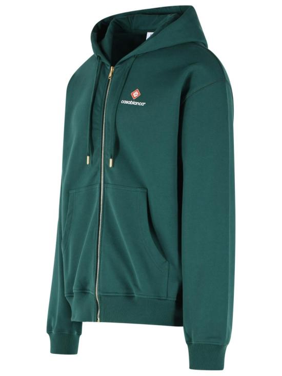 26FW 카사블랑카 후드 티셔츠 M PF26 JTP 512 01 GREEN LOOPBACK CASABLANCA SPORT TYPE - CASABLANCA