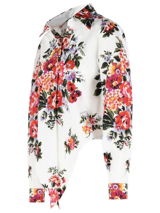 26SS 돌체앤가바나 플라워 부케 프린트 코튼 셔츠 F5T76T HS5UU HA5ZO White - DOLCE & GABBANA