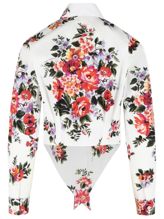 26SS 돌체앤가바나 플라워 부케 프린트 코튼 셔츠 F5T76T HS5UU HA5ZO White - DOLCE & GABBANA