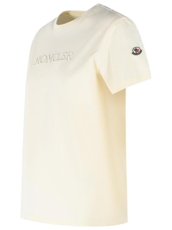  몽클레어 자수 토널 로고 코튼 티셔츠 093 8C000 21 89AUO 037 Neutrals - MONCLER