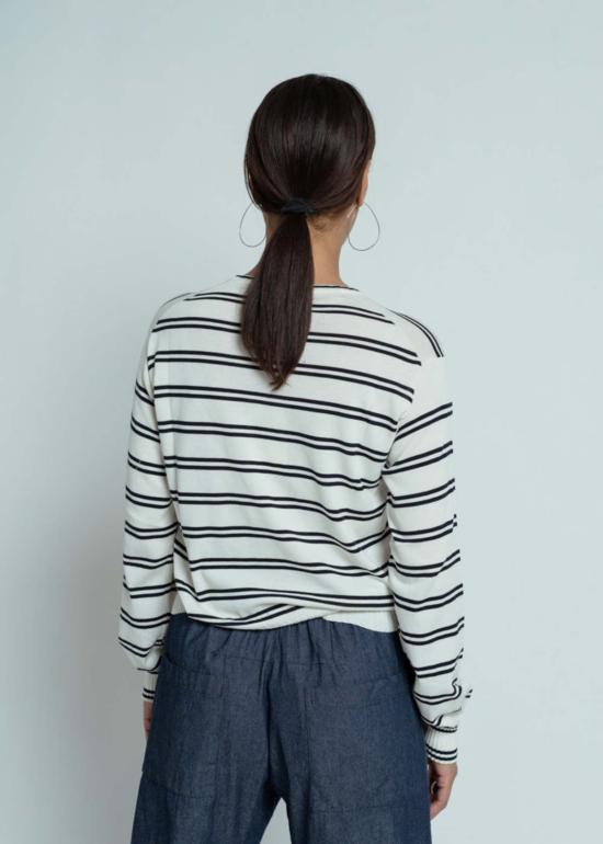  MJ 왓슨 스웨터 Mj. Watson 스트라이프 코튼 크루넥 풀오버 /네이비 - MJ. WATSON