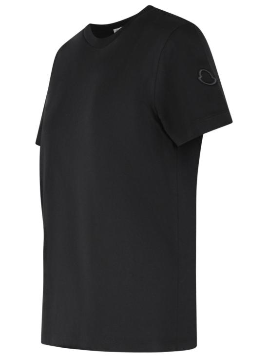 26SS 몽클레어 자수 로고 코튼 티셔츠 093 8C000 29 89AUO 999 Black - MONCLER