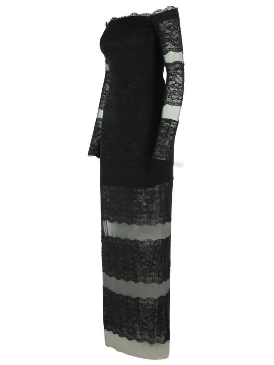 26SS 블루마린 롱 원피스 2A760A N0990 Black - BLUMARINE