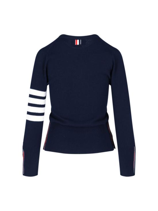 26FW 톰브라운 클래식 캐시미어 4바 브이넥 가디건 FKC001A 00011415 Blue - THOM BROWNE