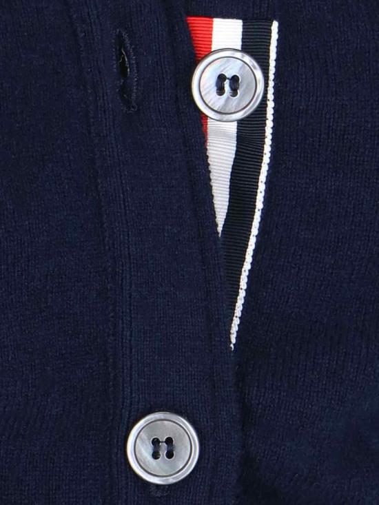 26FW 톰브라운 클래식 캐시미어 4바 브이넥 가디건 FKC001A 00011415 Blue - THOM BROWNE