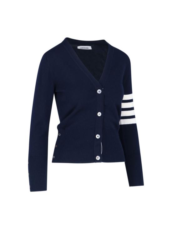 26FW 톰브라운 클래식 캐시미어 4바 브이넥 가디건 FKC001A 00011415 Blue - THOM BROWNE