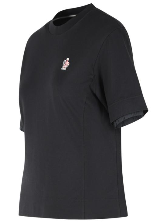  몽클레어 로고 패치 코튼 블렌드 티셔츠 098 8C000 09 89AW1 999 Black - MONCLER