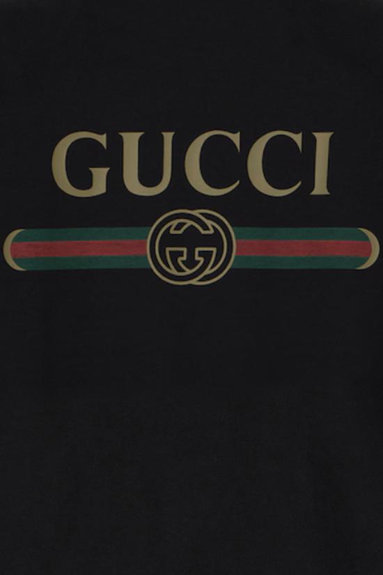 26FW 구찌 로고 프린트 코튼 저지 실크 티셔츠 865015XJHUF 1152 Nero - GUCCI