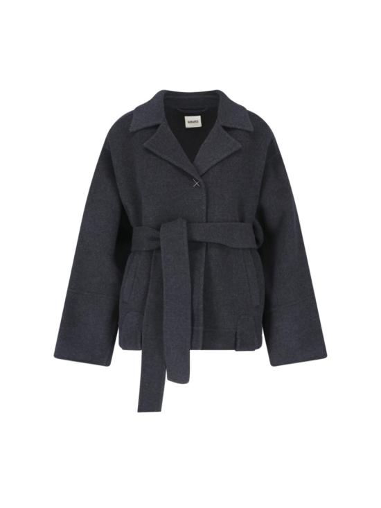 26FW 케이트 엘더 더블 울 벨티드 코트 6239547 W547205 Grey - KHAITE