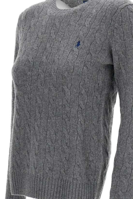 26FW 폴로 랄프로렌 폴로 자수 케이블 니트 스웨터 211971865501FLANNELGREY - POLO RALPH LAUREN