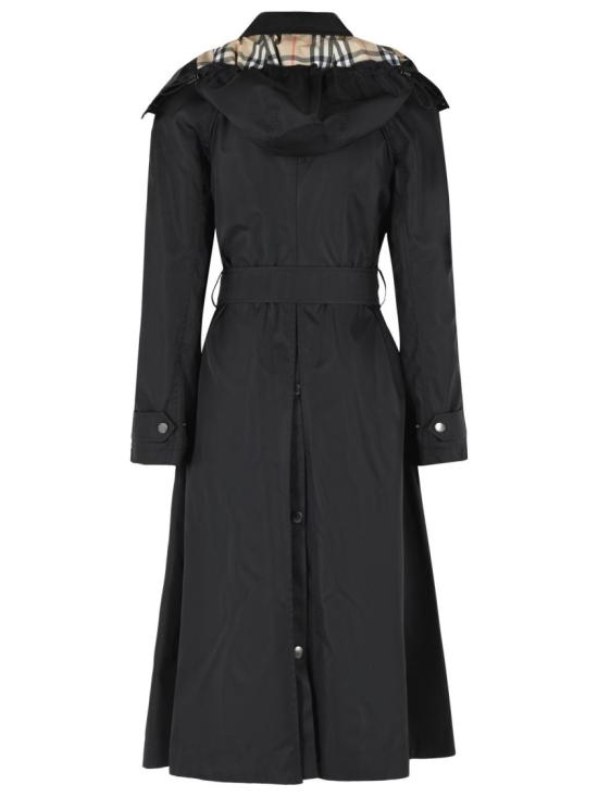 26SS 버버리 롱 나일론 후드 카 코트 8118730 A1189 Black - BURBERRY