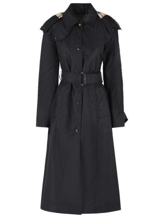 26SS 버버리 롱 나일론 후드 카 코트 8118730 A1189 Black