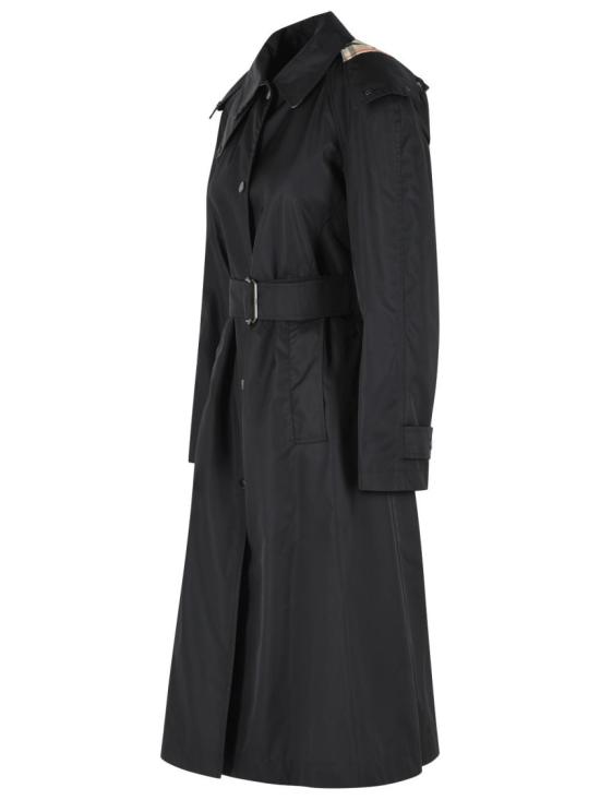 26SS 버버리 롱 나일론 후드 카 코트 8118730 A1189 Black - BURBERRY