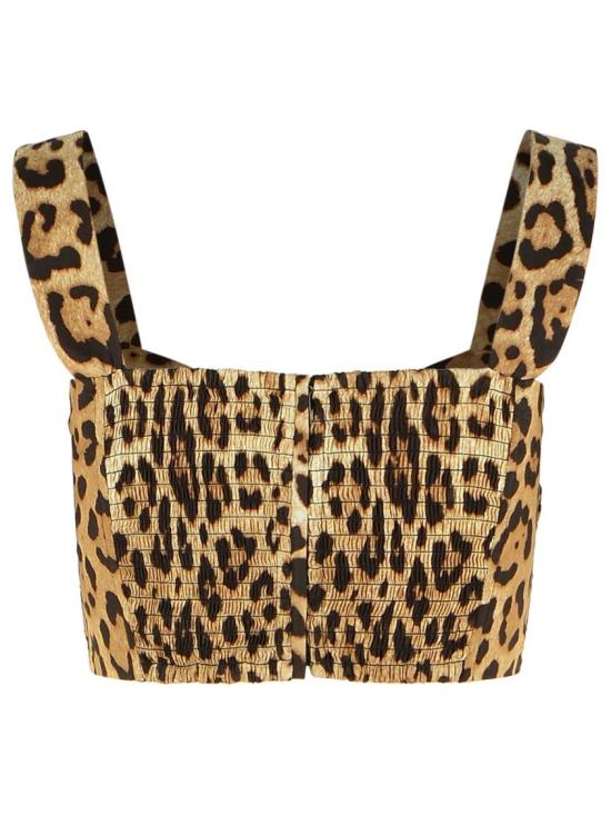 26SS 돌체앤가바나 레오파드 프린트 포플린 탑 F74H5T HS5E3 HY13M Brown - DOLCE & GABBANA